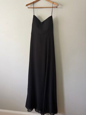 Jenny Yoo Black Spaghetti Strap Maxi Dress